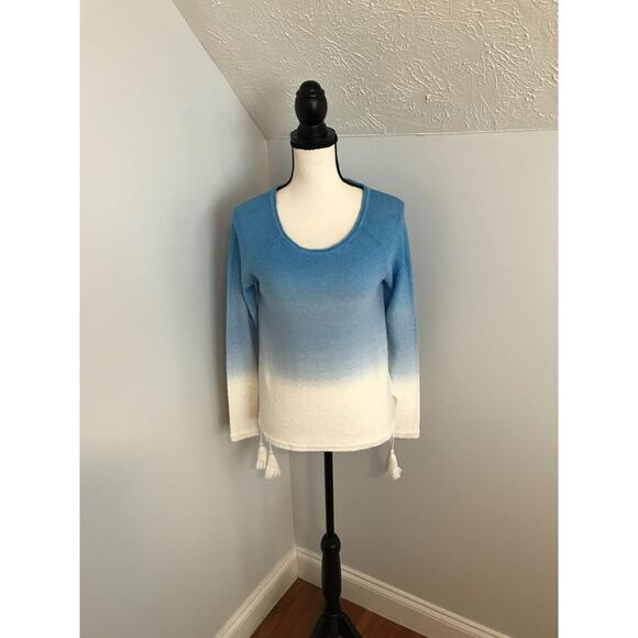 Lilly Pulitzer Women's Jody Zanzibar Blue Dip Dye Ombre Sweater - Size Small - Picture 1 of 10